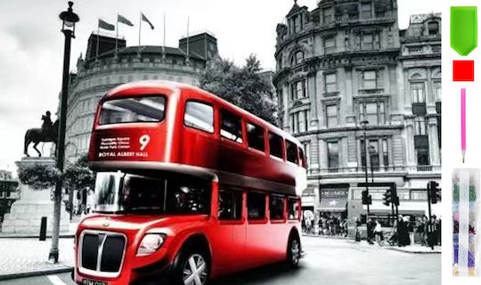 Mosaic Diamant Gobelin Zola London Bus 30 X 40 Cm