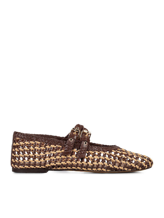Inuovo Women's Ballerina Shoes In Brown Colour
