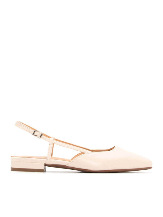 Super Mode Γυναικείες Μπαλαρίνες Slingback σε Λευκό Χρώμα
