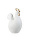 Keramik Huhn Weiß Gold 17x9x25cm