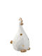Ceramic Rooster White Gold Accents 14.5x12x22.5cm