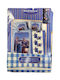 Limneos Single Cotton Sheets Set Ratatouille Blue-White 160x250cm