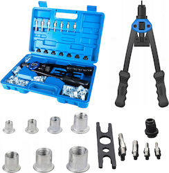 Set Nut Rivet Gun Pliers 110 Threaded Rivets Included Zola 7 Heads Different Sizes M3 4 5 6 8 10 12 Wrench Storage Box 38 X 24.5 X 7 Cm Blue Black