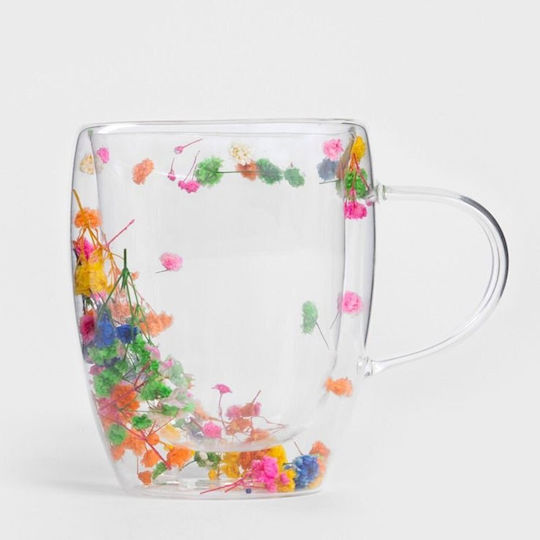 Homla Glass Multicolour Mug 350ml