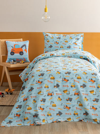 Palamaiki Set Baby Bettlaken Für Krippe Baumwolle Angepasst My Kingdom Hellblau 70x140cm