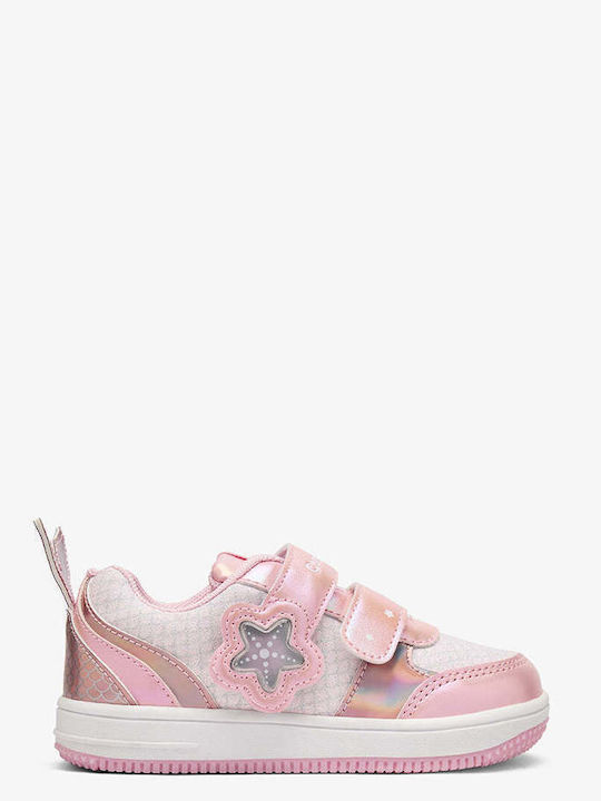 Παιδικά Sneakers με Σκρατς & Φωτάκια Ροζ