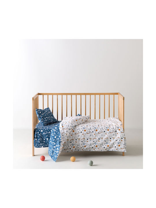 Kentia Set Baby Sheets Cradle Cotton Blue 70x120cm 2pcs