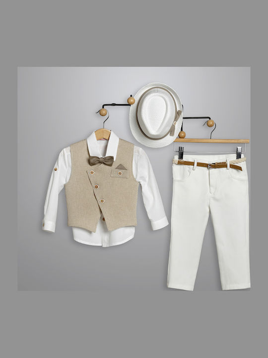 Baptism Suit Boy White-Beige 3015-1 New Life Nl...