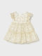 Girls Sleeveless Tulle Beige Dress