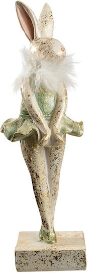 Polyresin Ballerina Grüne Goldene Feder 8x7x24cm Polyresin Ballerina Grüne Goldene Feder 8x7x24cm