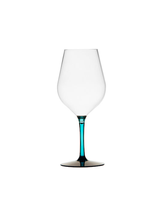 Marine Business Set Glasses for White Wine from Glass in Turquoise Colour 6 Pieces