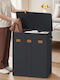 Songmics Laundry Basket Fabric 160l with Lid 64x33x75cm Black
