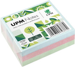 Upm Notes Extra Strong Самозалепващи Листчета 3 Пастелни Цвета Асорти 75x75мм 100 Листове Upm Notes Extra Strong Самозалепващи Листчета 3 Пастелни Цвета Асорти 75x75мм 100 Листове