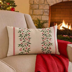 Μαξιλαροθήκη Mistletoe 50x30 Βαμβακερή Γιορτινά Κλαδιά Pghd0138