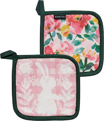 Kentia Oster Topflappen Stoff Rosa 2 Stück