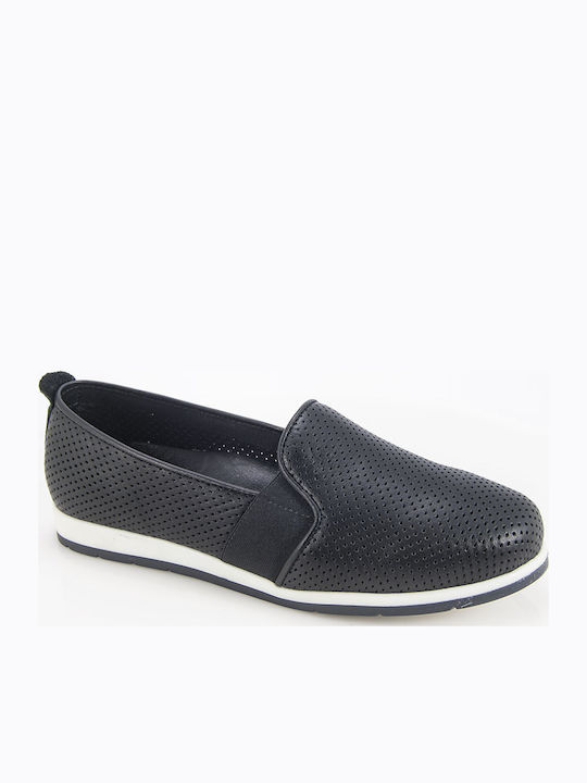 Leather Women's Moccasins in Black Colour