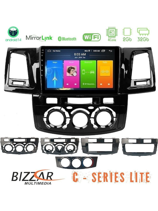 Bizzar Ηχοσύστημα Αυτοκινήτου για Toyota Hilux 2007-2016 (Bluetooth/USB/WiFi/GPS/Apple-Carplay/Android-Auto) με Οθόνη Αφής 9"