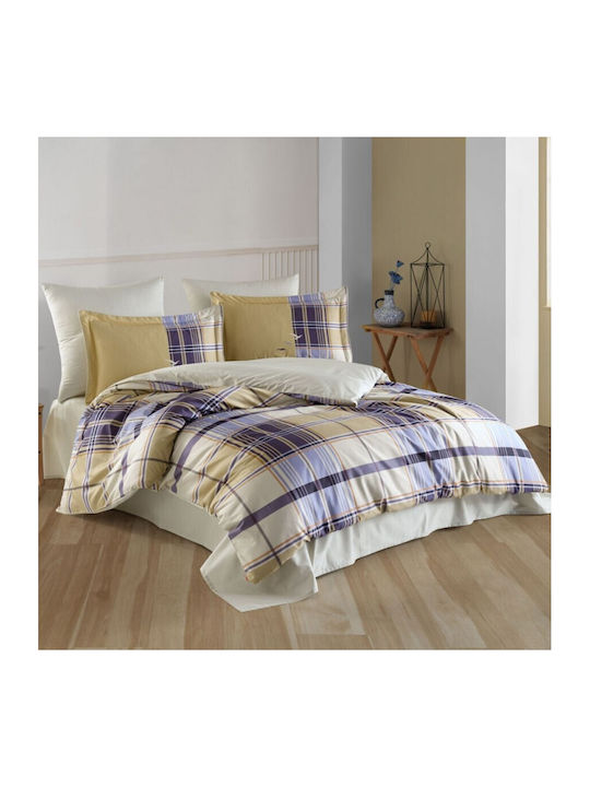 Hobby Home Set Huse Pentru Pilote Bumbac 200x220cm Dublu Cu 2 Fețe De Pernă & 1 Cearceaf Bej