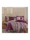 Cottonbox Set Huse Pentru Pilote 100% Bumbac 200x220cm Dublu Cu 2 Fețe De Pernă & 1 Cearceaf Violet