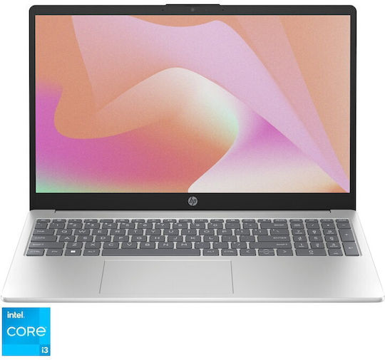 HP 15--fd0094nq 15.6" (i3-1315U/8GB/512GB SSD/W11 Home) Argintiu (Tastatură International English)