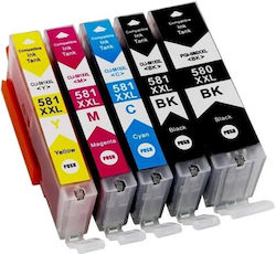 Canon-580-581XL Συμβατό Μελάνι Canon Pgi-580, Cli-581 Πολλαπλό (Color) Canon-580-581XL Συμβατό Μελάνι Canon Pgi-580, Cli-581 Πολλαπλό (Color)