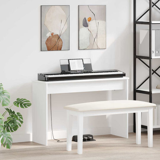 Vidaxl White Keyboard Stand 100 X 32 X 64 Cm Processed Wood