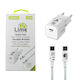Lime Φορτιστής GaN με Θύρα USB-C και Καλώδιο USB-C - USB-C 25W Power Delivery Λευκός (LGC25W)