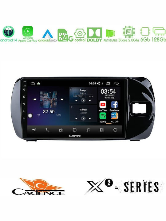 Cadence Car Audio System for Toyota Yaris / Vitz 2015-2020 (Bluetooth/USB/WiFi/GPS/Apple CarPlay/Android Auto) with 9" Touch Screen