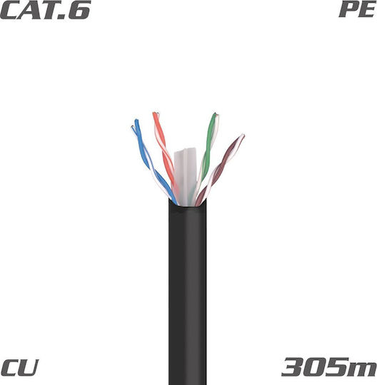 Televes U/UTP Cat.6 (Gigabit) Network Cable Ethernet Outdoor 305m Black