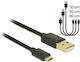 DeLock Regular USB 2.0 to Micro USB Cable Black 83680 3 Pieces