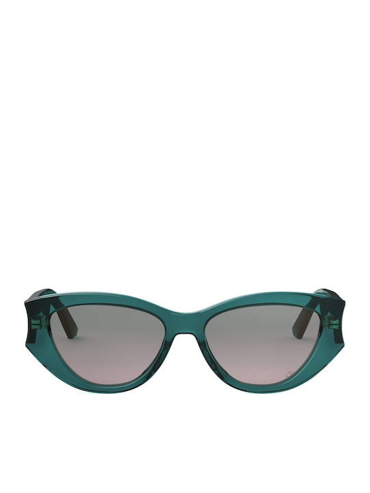 Dior Women's Sunglasses with Transparent Horn-Rimmed Frame and Transparent Gradient Lens