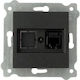 Built-in Internet Socket Cat 6 Exen Black 290-001403-253