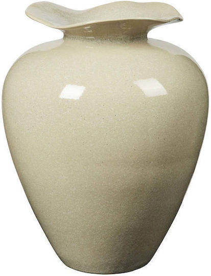 Broste Copenhagen Beige Ceramic Vase H44cm