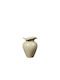 Broste Copenhagen Decorative Ceramic Beige Vase 16x16xH22.5cm