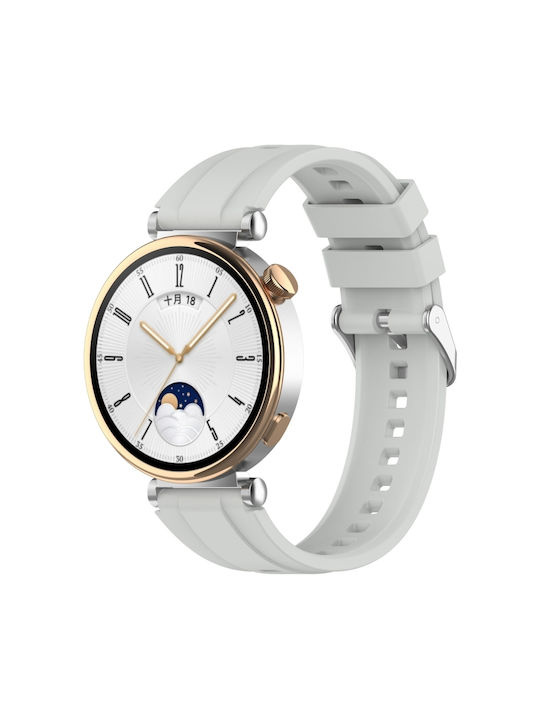 Huawei Watch Gt4 41mm Official Steps Style Silver Buckle Silicone Watch Band Gray