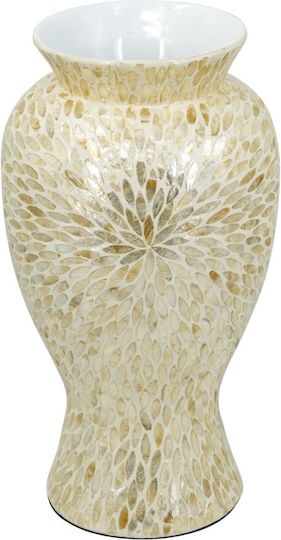 Artekko Βάζο Μπαμπού Ivory Εκρού 28x28xΥ50cm
