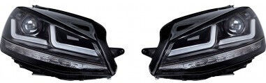 Комплект 2 Led Фарове Vw Golf Vii 2012-2016 Черни Ledriving Xenon Halogen Position Osram