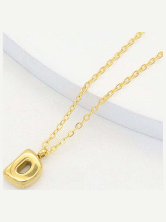 Charmy Necklace Monogram "D" From Gold Plated Steel