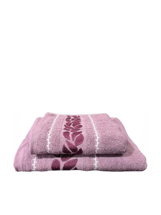 SpitiBazaar Πετσέτα Προσώπου 50x90εκ. Ροζ Βάρους 400gr/m²