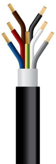 Eurolamp Power Cord Type NYY With Cable Properties 7x1.5mm² In Black Colour 1m