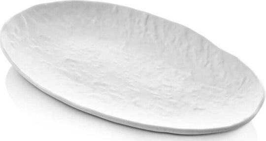 Yuk Oval Melamine Serving Platter White 24x14cm