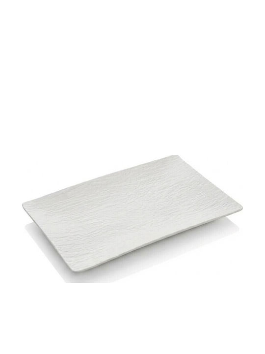 Yuk Yuk Servierplatte Rechteckig Aus Melamin Weiß 40x26cm