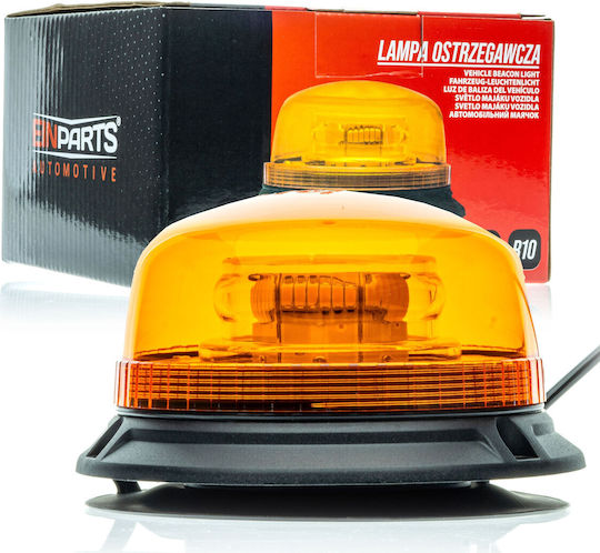 Einparts Автомобилен Маяк LED 12 / 24V Водоустойчив 10cm с Оранжева Светлина