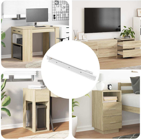 Vidaxl Οδηγός Συρταριού 73 Pcs Λευκό Ατσάλι