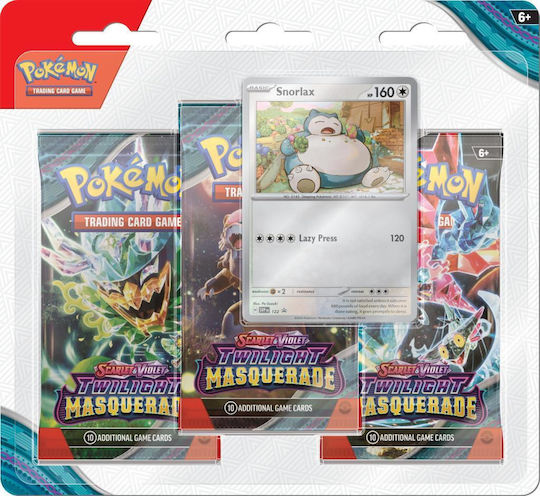 Pokemon Snorlax Mascaradă la Amurg Stacojiu & Violet Pachet Booster