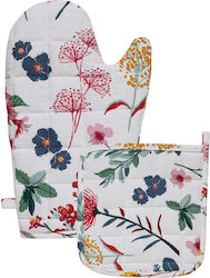 Kentia Fabric White Oven Mitt 2 Pieces