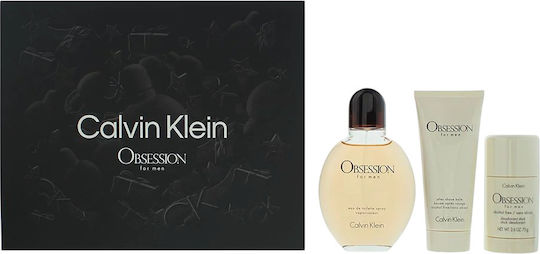 Calvin Klein Set Obsession Eau De Toilette Men 125 Ml + Obsession Anti-sweat Deodorant Stick Men 75 G + Obsession Calming After-shave Balm 75 Ml