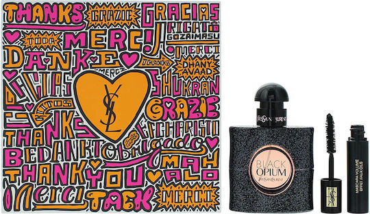 Set Yves Saint Laurent Black Opium Eau de Parfum Pentru Femei 30 Ml + Mascara Volume Effet Faux Cils Negru 2 Ml Miniatură