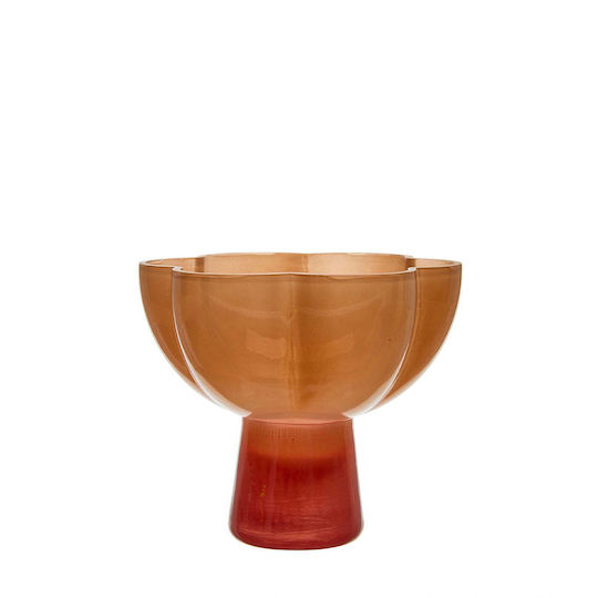 Hintsdeco Hintsdeco Dekorative Schale Glas Orange 15x15x16cm