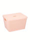 Plastic Storage Box with Lid Orange 36x29.5x22cm